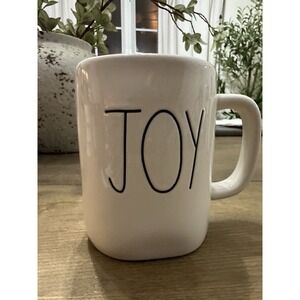 Rae Dunn JOY Christmas Mug White w/  Red Interior